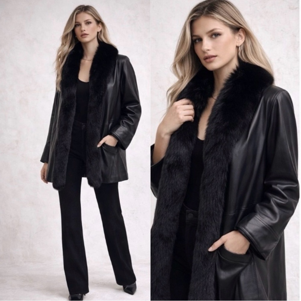 Saga Fur superior leather jacket coat